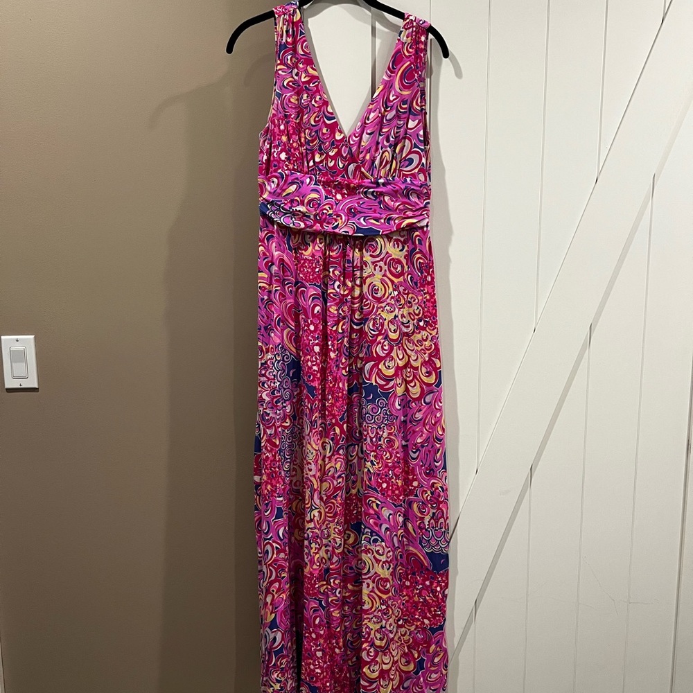 GUC Lilly Pulitzer Lilly’s Lagoon Maxi Dress Sz L